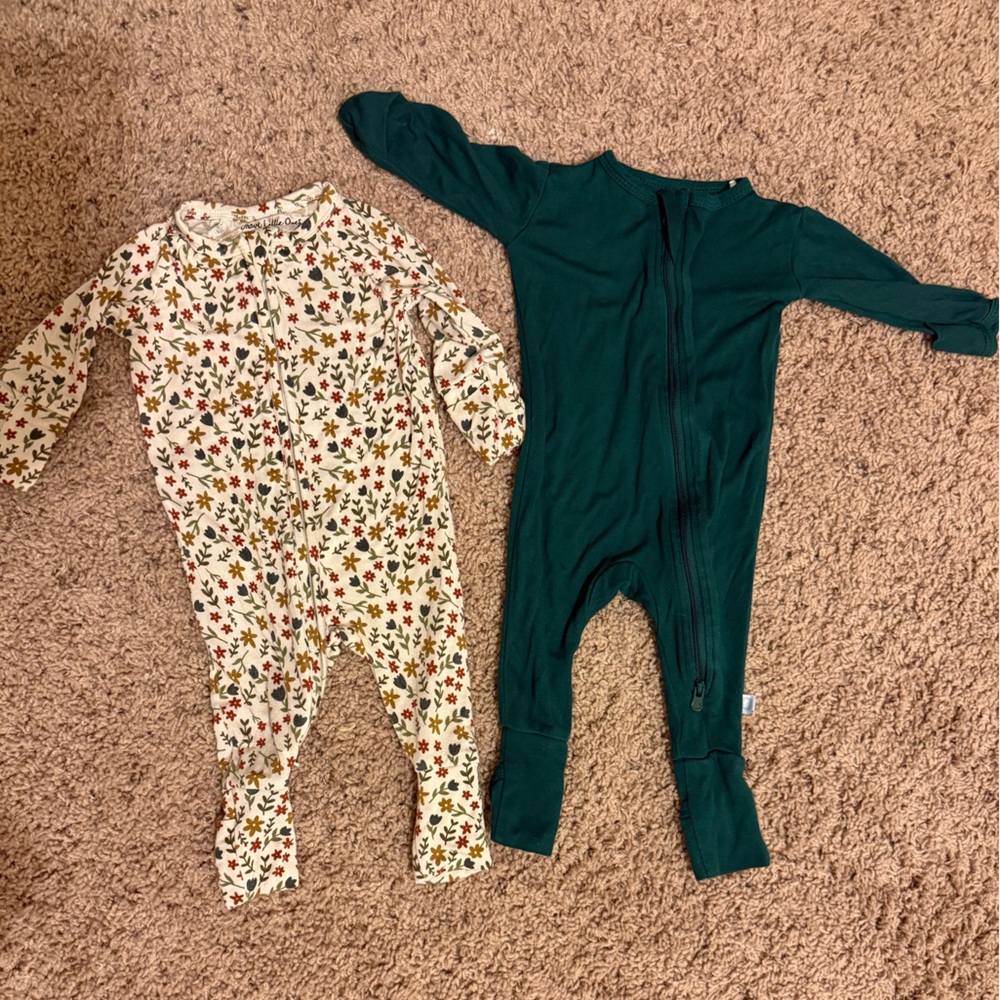 Floral and Green Baby Onesies